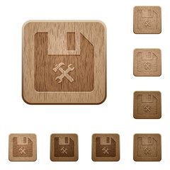 File tools wooden buttons