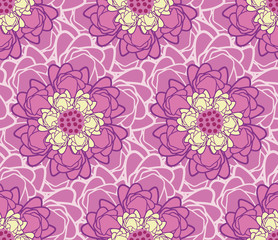 Spring Hope Pink and Yellow Abstract Flowers