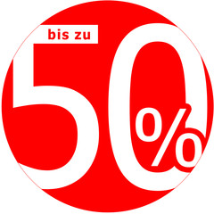 nrds4 NewRoundDiscountSign nrds - Shopping: bis zu 50% Rabatt Aufkleber - rund rot xxl - g6784