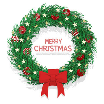 Isolated Christmas wreath on transparent background