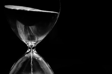 BW Hourglass on black background