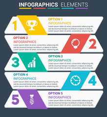 INFOGRAPHICS element design the number top five