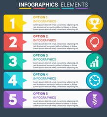 INFOGRAPHICS element design the number top five