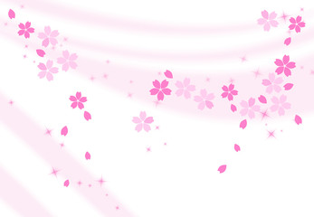 イラスト　流れる桜の花
