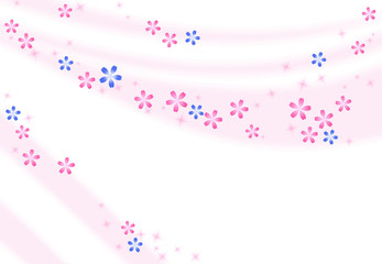 イラスト　流れる桜の花