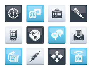 Business, office and internet icons over color background - vector icon set