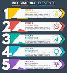 INFOGRAPHICS element design the number top five(Multiple Values)