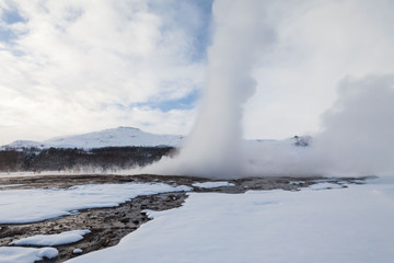 Geysir or sometimes known as The Great Geysir which is a geyser in Golden Circle southwestern Iceland