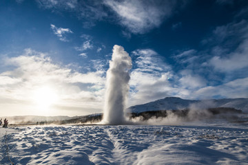 Geysir or sometimes known as The Great Geysir which is a geyser in Golden Circle southwestern...