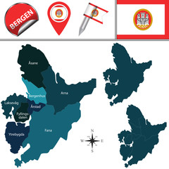 Map of Bergen, Norway © sateda