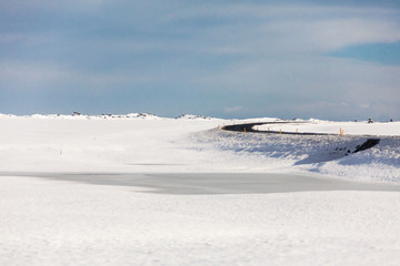 Fototapeta na wymiar Jokulsarlon snow landscape in Hvannadalshnukur, Iceland for beautiful background