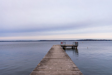 Fototapeta premium Pier Extending out to Lake Mendota in Madison Wisconsin 