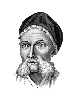 Vintage physiology illustration, bearded woman from Danish anatomist Eschricht