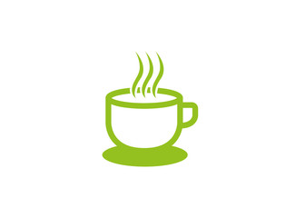 Big hot cup of cafe warm caffee logo design