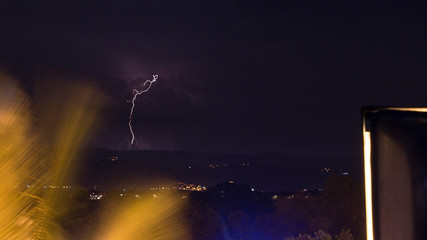 lightning over the city