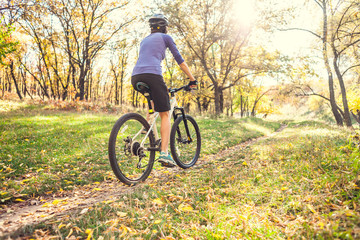 Fototapeta premium Biking in the forest.