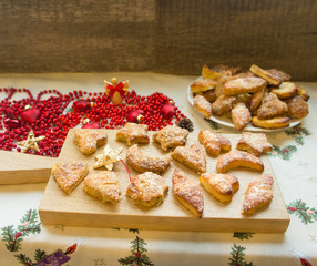 Christmas cookies on wooden background