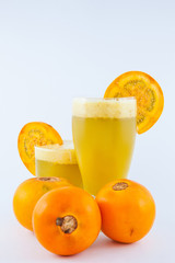Lulo juice a traditional Colombian exotic fruit (Solanum quitoense)