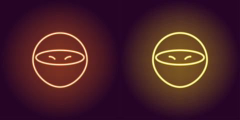 Neon ninja, glowing assassin. Vector game icon