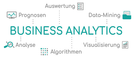 Business Analytics Infografik Türkis