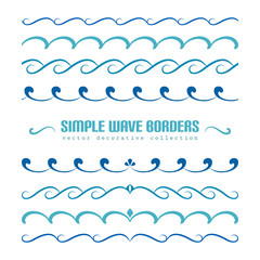 Set of wave border patterns