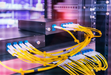 Fiber optic cablel connect to communication Distribution point