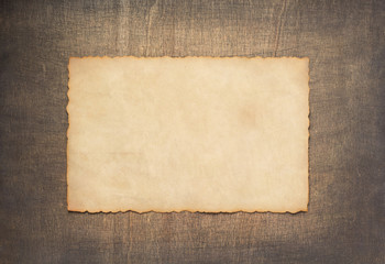 old retro aged paper parchment  at wood