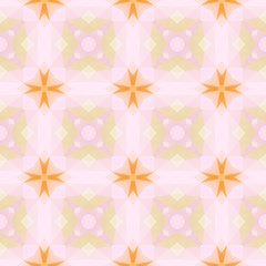 mosaic kaleidoscope seamless pattern texture background - light soft baby pastel colors colored - orange, pink, yellow