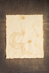 old retro aged paper parchment  at wood