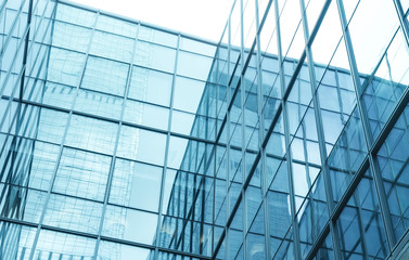 Obraz premium transparent glass wall of office building