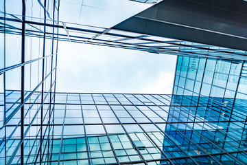 Obraz premium transparent glass wall of office building