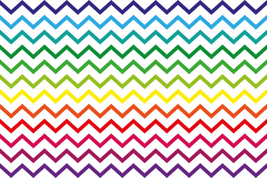 background of rainbow colored zig zag stripes on white background