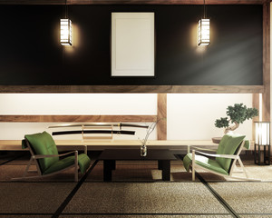 mock up, Japanese empty room tatami mat Designing the most beautiful. 3D rendering