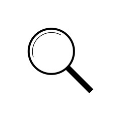 Magnifying glass search icon. Vector illustration, flat design.