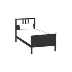 Single bed icon. Vector illustration, flat design.
