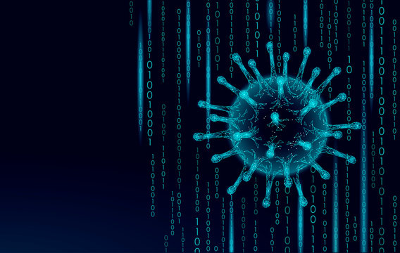 Virus soft 3D internet security. Personal data safety computer network software antivirus. Program code hacker alert cyber crime vector illustration