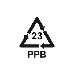 Recycling code - paper. Vector illustration, flat design.