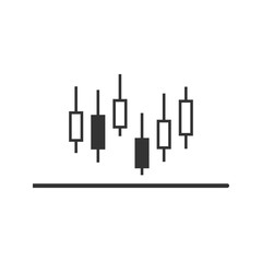 Candlestick chart icon. Vector illustration, flat design.