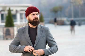 Outfit hat accessory. Hipster outfit. Stylish casual outfit for fall and winter season. Menswear...