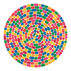 Obraz premium vector abstract colorful mosaic round pattern