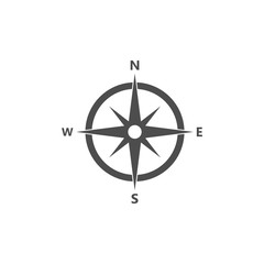 Naklejka premium Compass, navigation icon. Vector illustration, flat design.