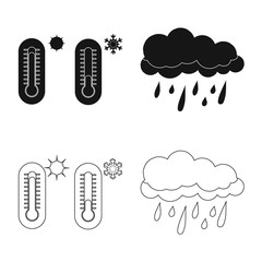 Vector design of weather and climate logo. Collection of weather and cloud vector icon for stock.