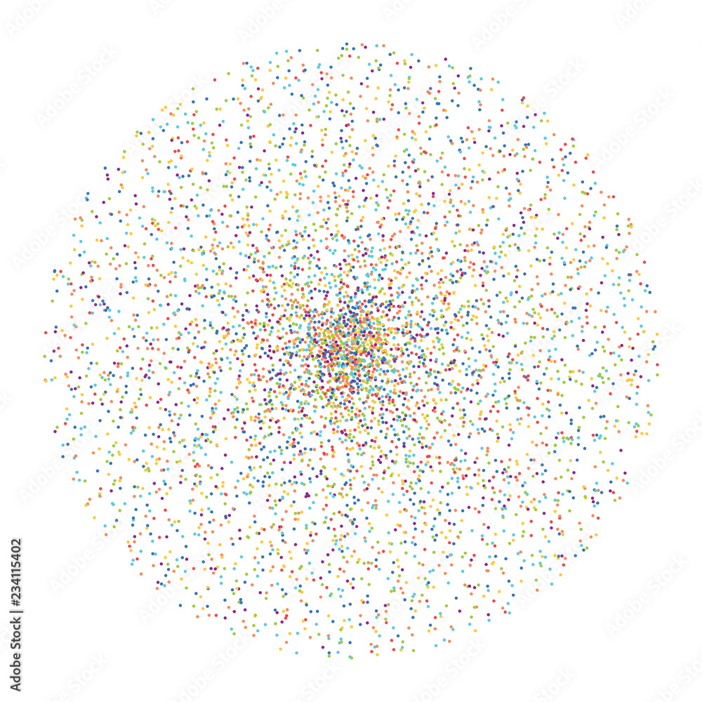 Poster vector colorful dots in circle form