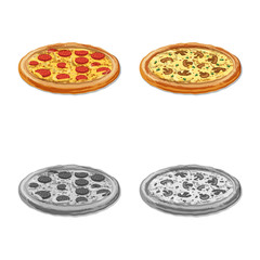 Vector design of pizza and food sign. Collection of pizza and italy vector icon for stock.