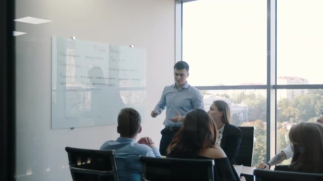 Group of people working in the office. Teamwork