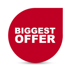 red vector banner biggest offer