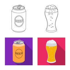 Vector design of pub and bar logo. Set of pub and interior stock symbol for web.