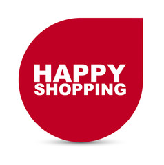 red vector banner happy shopping