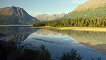 Mountain reflection in lake