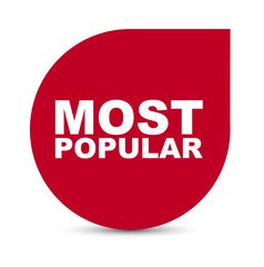 red vector banner most popular